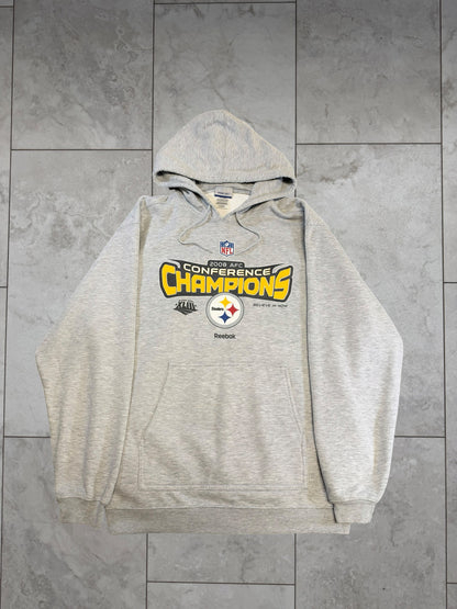 (L) 2008 Steelers AFC Conference Champs Reebok Hoodie