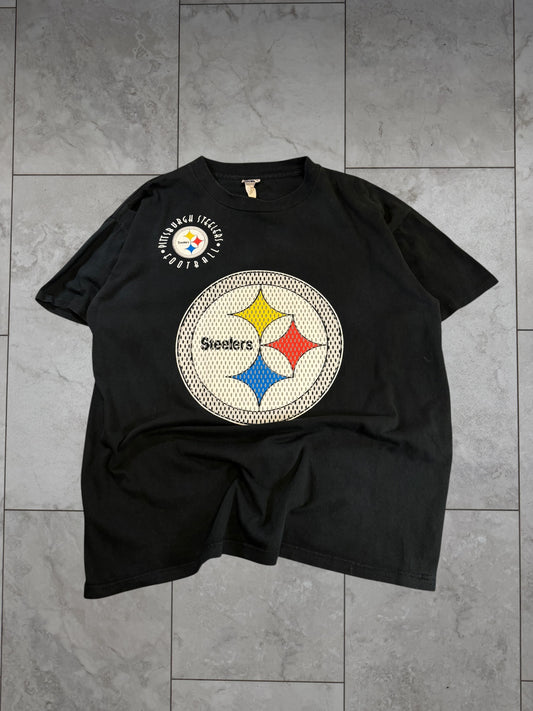 (L) Vintage 90s Steelers Truefan Graphic Tee