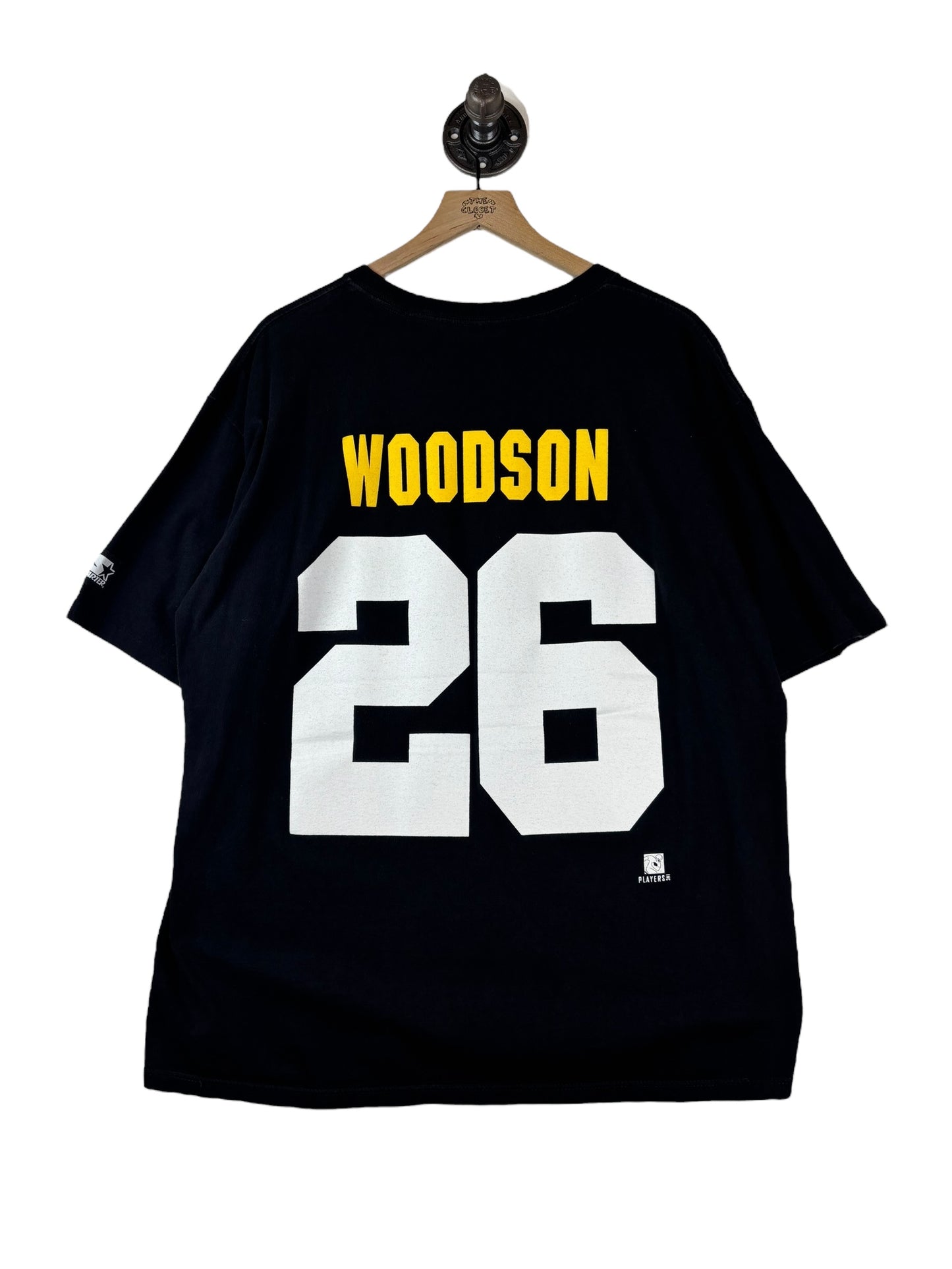 (XL) 1995 Steelers Rod Woodson Starter Double Sided Tee