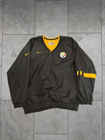 (L) Vintage 90's Steelers Reversable Nike Pullover Jacket
