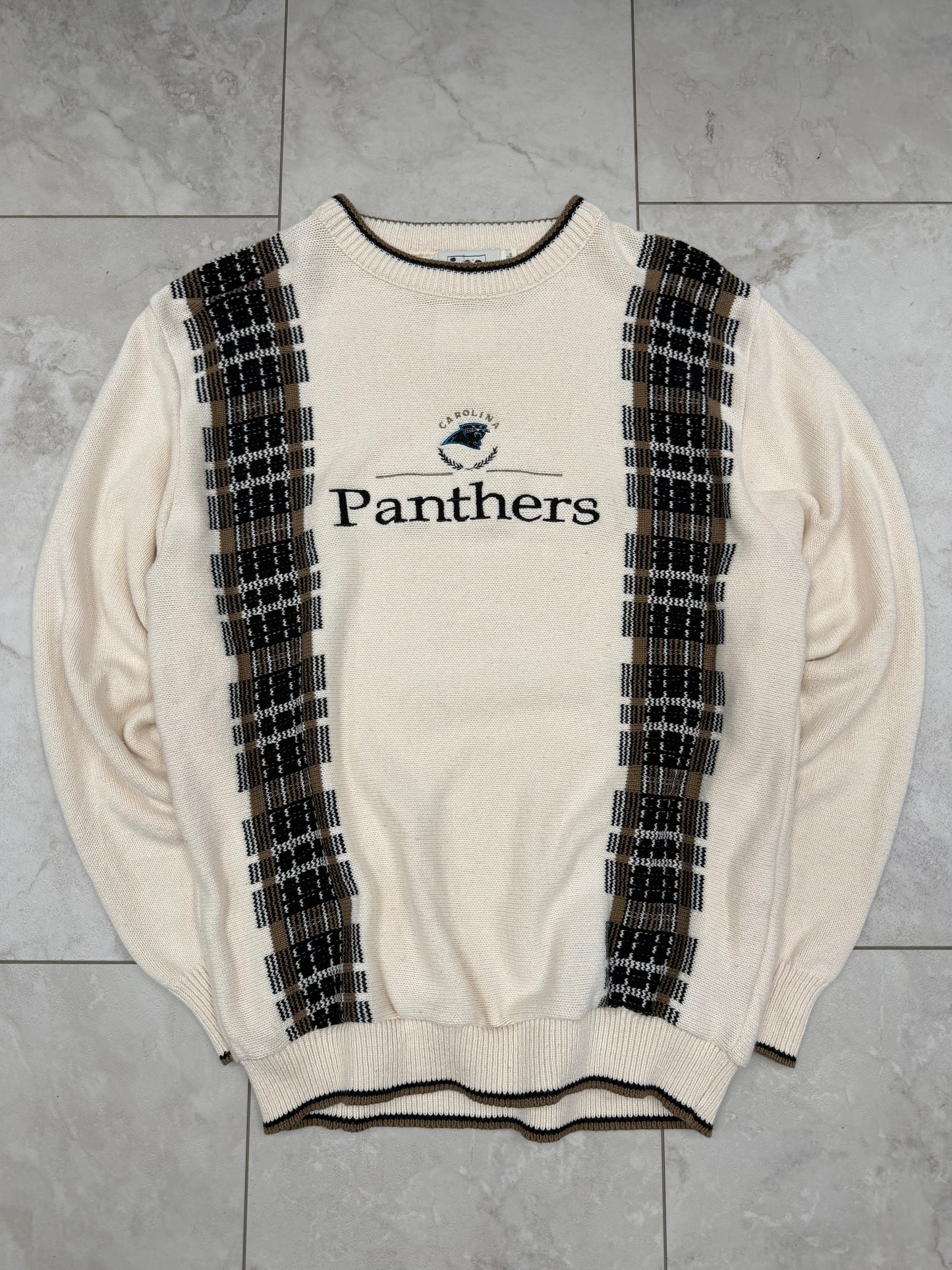 (M) Vintage 90’s Carolina Panthers Embroidered Knit Sweater