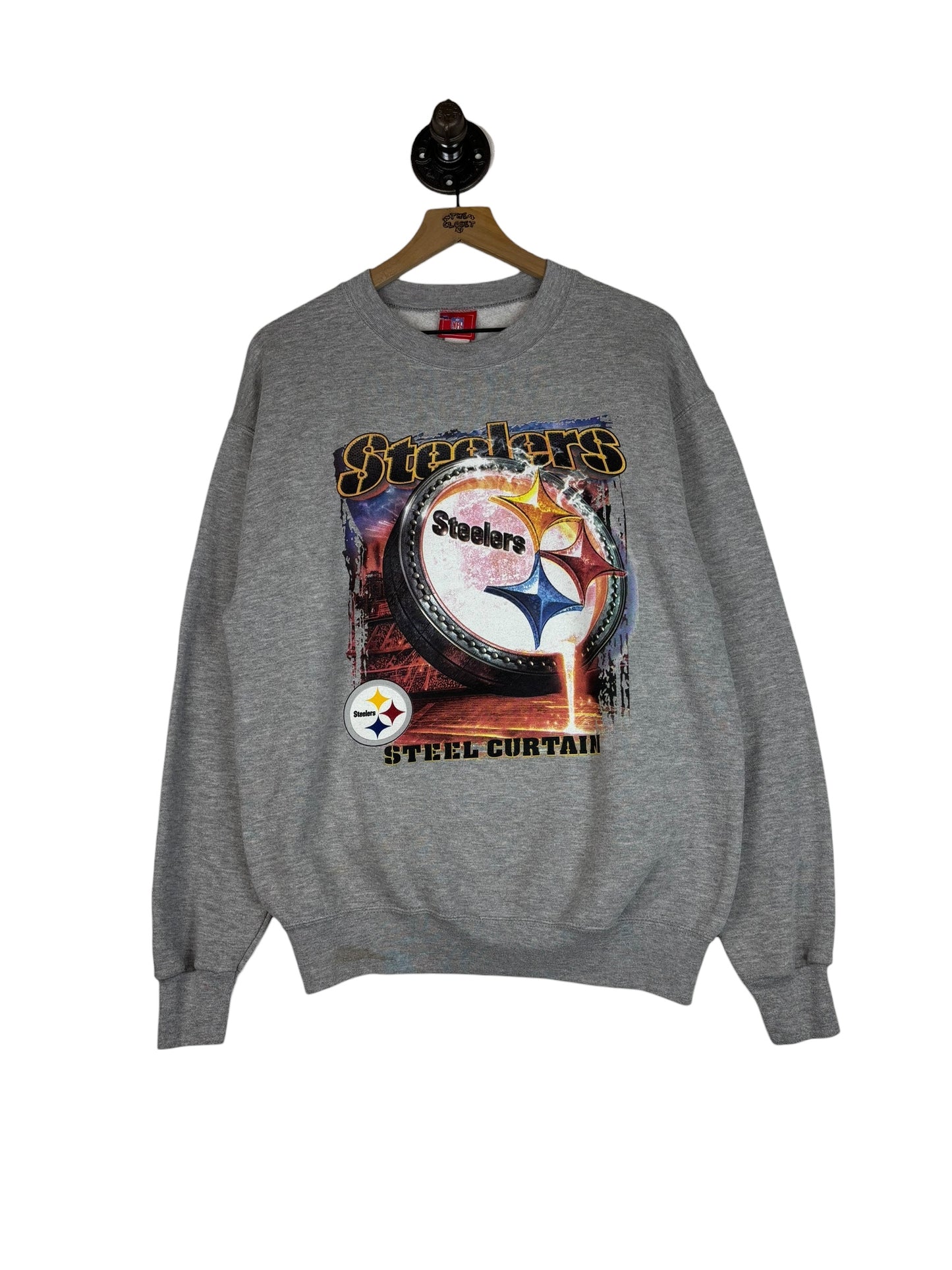 (L) Vintage Y2K Steelers Steel Curtain Crewneck
