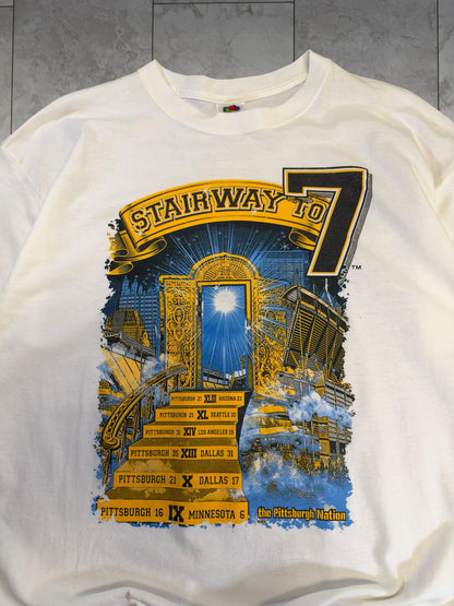 (XL) Vintage Y2K Steelers Stairway to Seven Graphic Tee