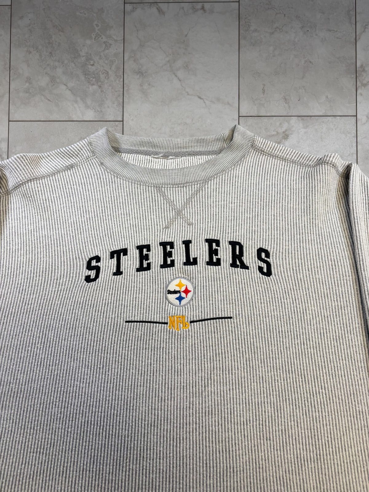 (L) Vintage Y2K Steelers NFL Embroidered Crewneck