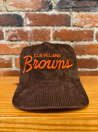 Vintage Cleveland Browns Single Line Script Corduroy Hat