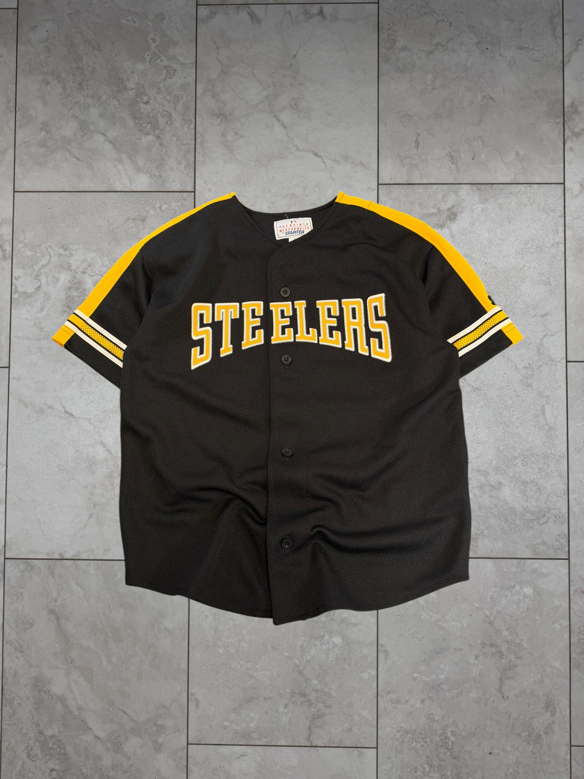 (Kids L / Womens S) Vintage 90's Steelers Baseball Jersey