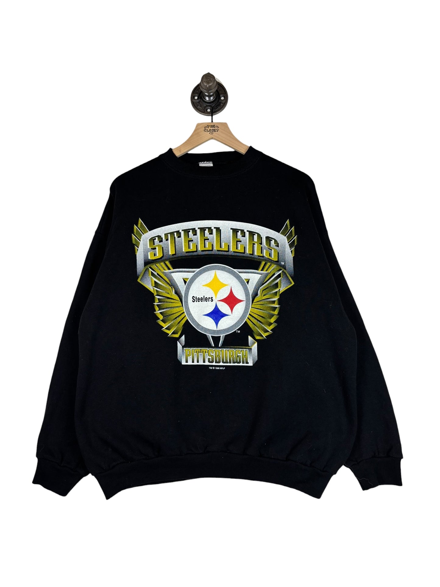 (L/XL) 1996 Steelers Winged Logo Crewneck
