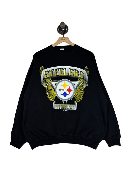 (L/XL) 1996 Steelers Winged Logo Crewneck