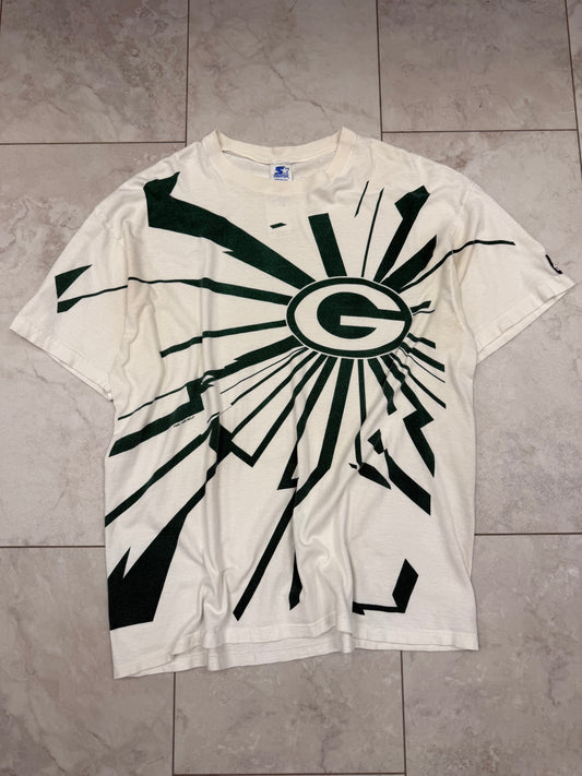 (L) 1996 Green Bay Packers Starter Shockwave Graphic Tee
