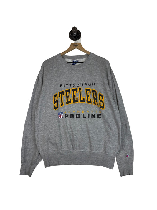 (L) Vintage Steelers Champion Pro Line Crewneck