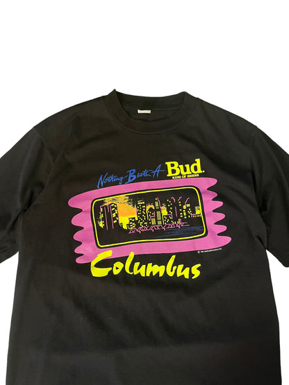 (M) 1991 Nothing Beats a Bud Columbus Tee