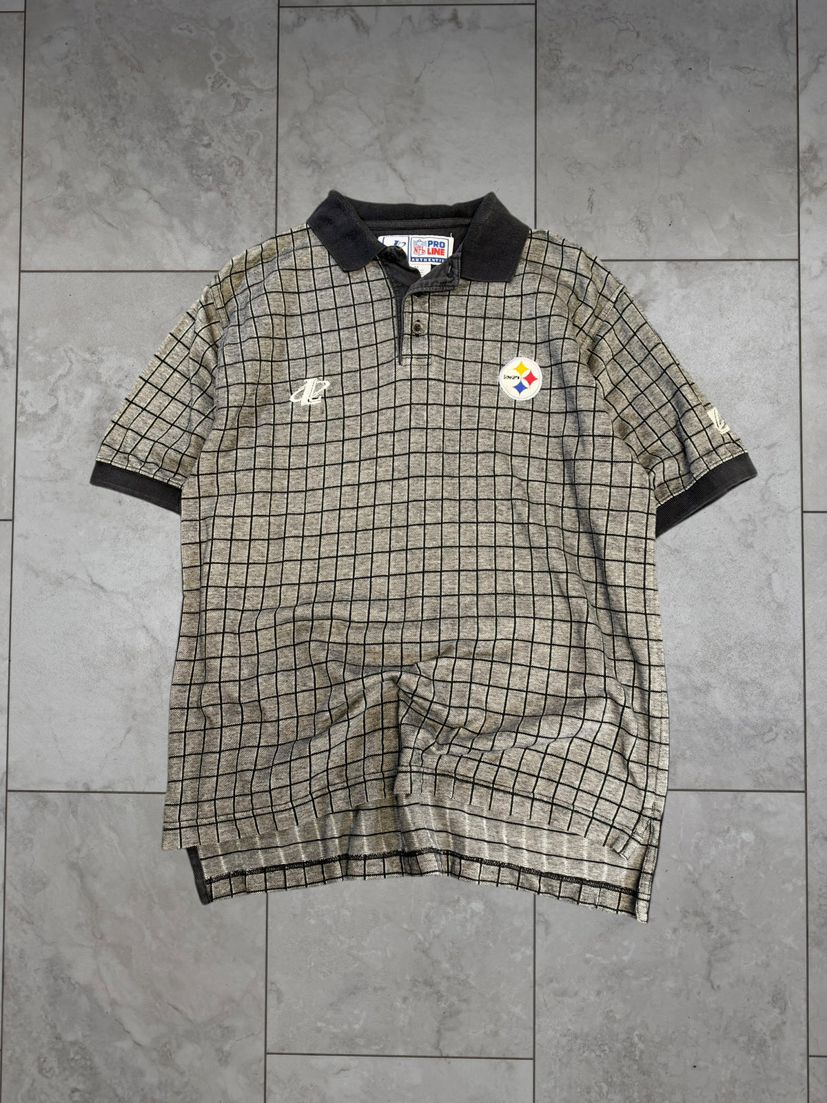 (M) Vintage 90's Steelers Logo Athletic Polo Shirt