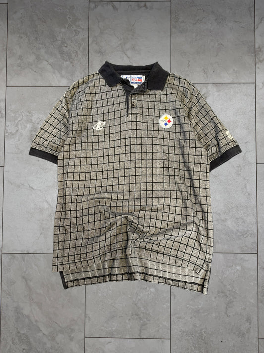 (M) Vintage 90's Steelers Logo Athletic Polo Shirt