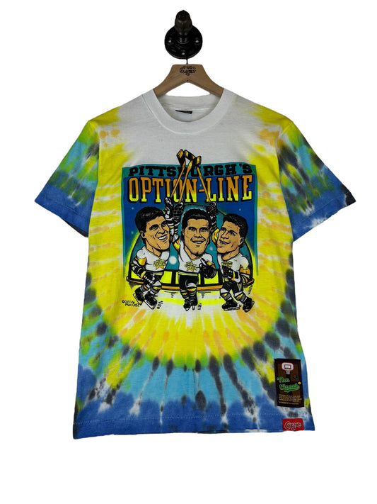(XS/S) Vintage 80s Penguins Option Line Tiedye Tee #1
