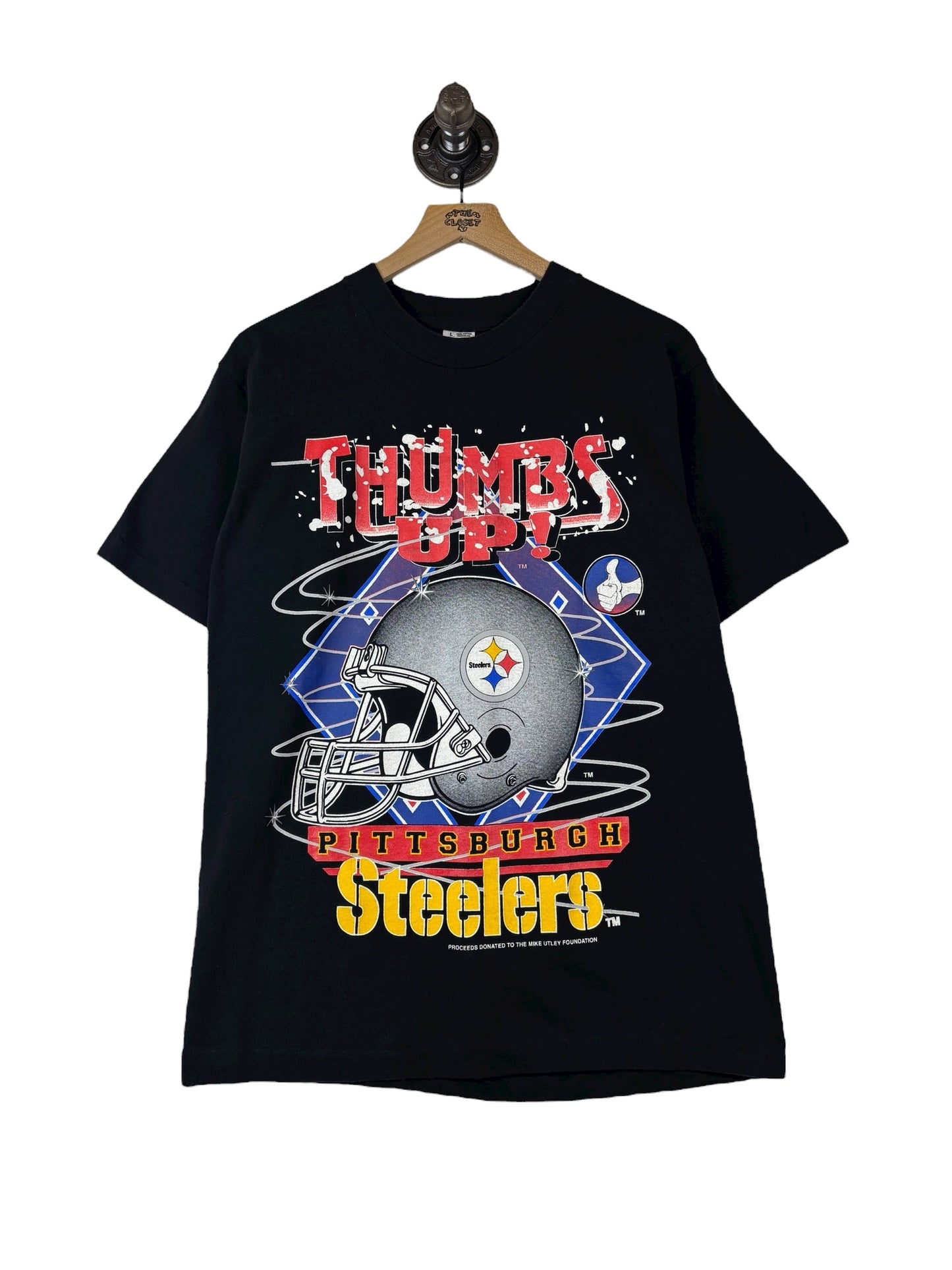 (S/M) Vintage Steelers Thumbs Up Graphic Tee