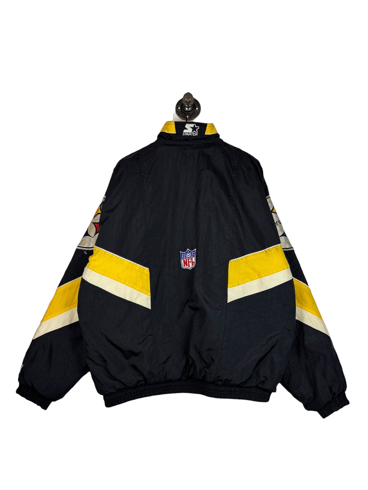 (XL) Vintage Steelers Starter Full Zip Puffer Jacket