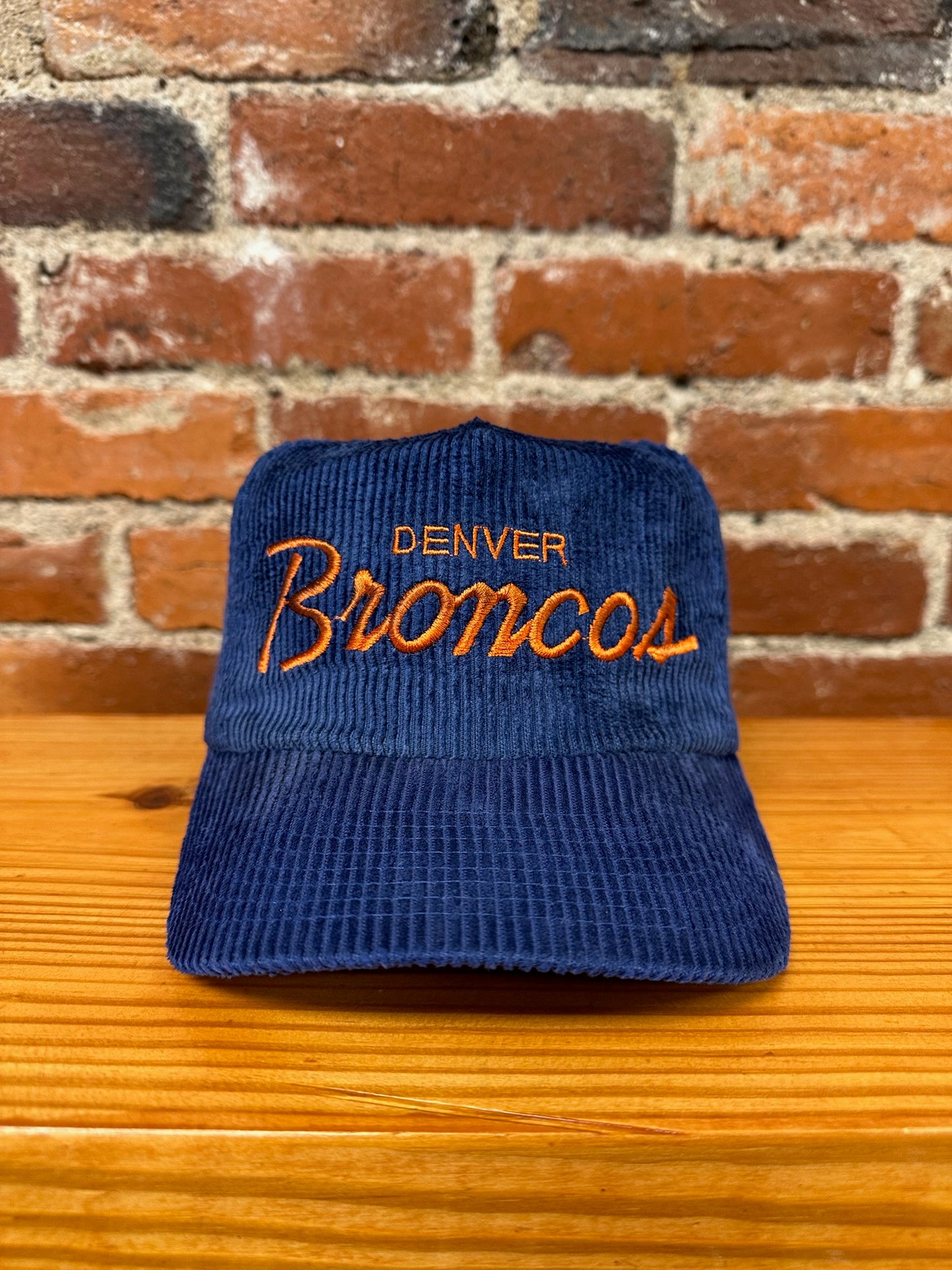 Vintage Denver Broncos Single Line Script Corduroy Hat