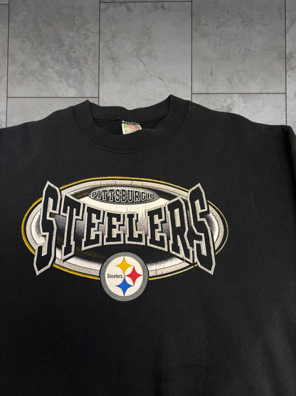 (M/L) Vintage 90s Steelers FOTL Graphic Crewneck