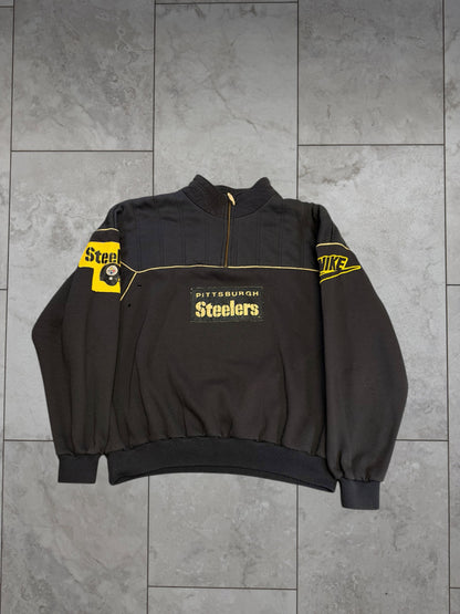 (L) Vintage 90's Steelers Nike BOOT 1/4 Zip Pullover Crewneck