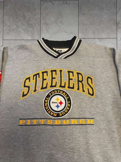 (M) Vintage 90's Steelers Embroidered Lee Crewneck