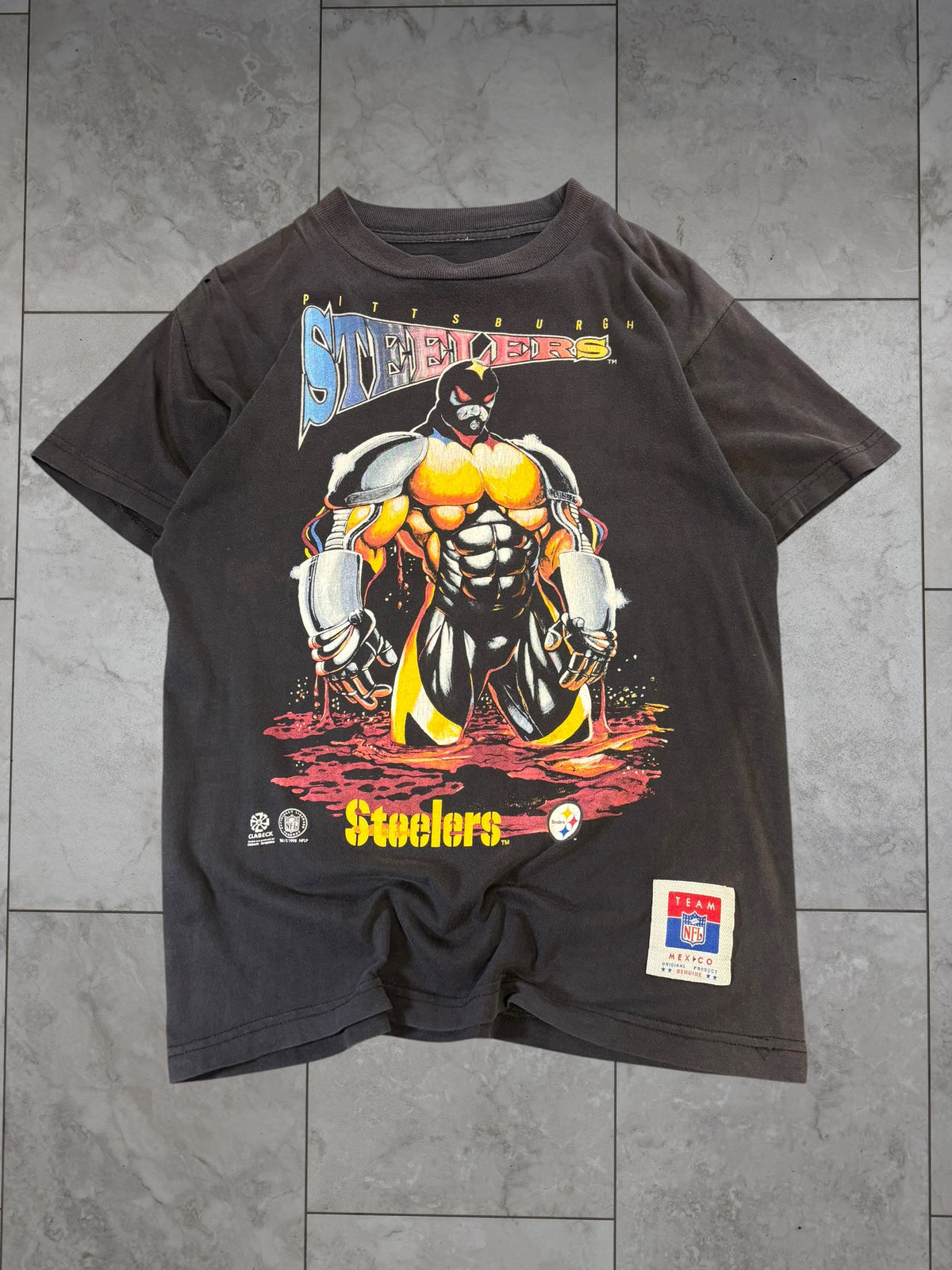 (S) 1998 Steelers NFL Mexico Super Hero Tee