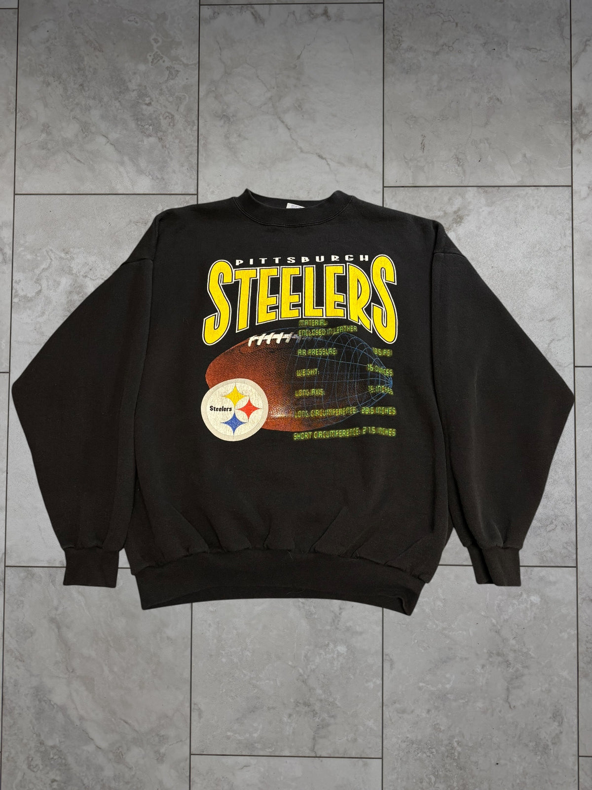 (XL) Vintage 90's Steelers Statistics Crewneck