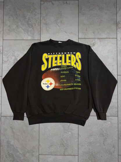 (XL) Vintage 90's Steelers Statistics Crewneck