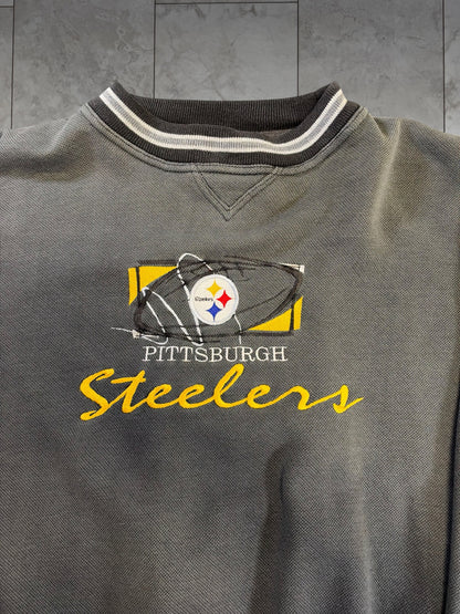 (L) Vintage 90's Steelers Embroidered Crewneck