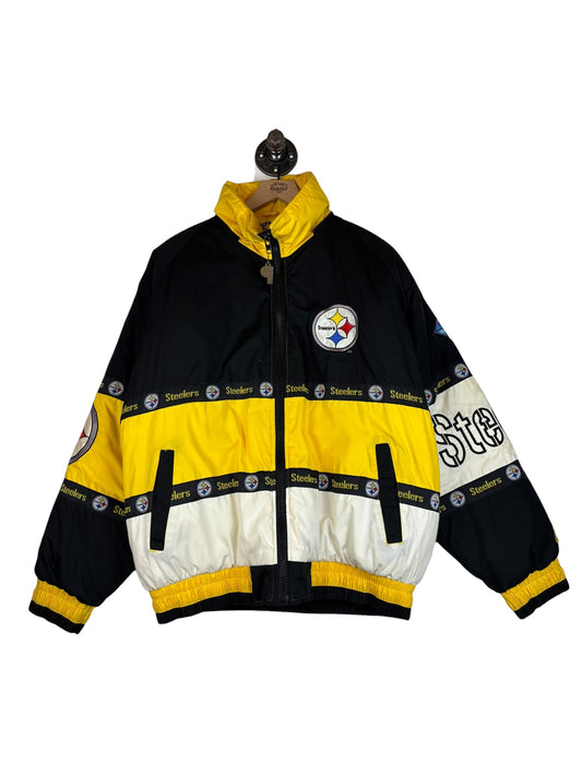 (M) Vintage Steelers Pro Player Full Zip Puffer Jacket