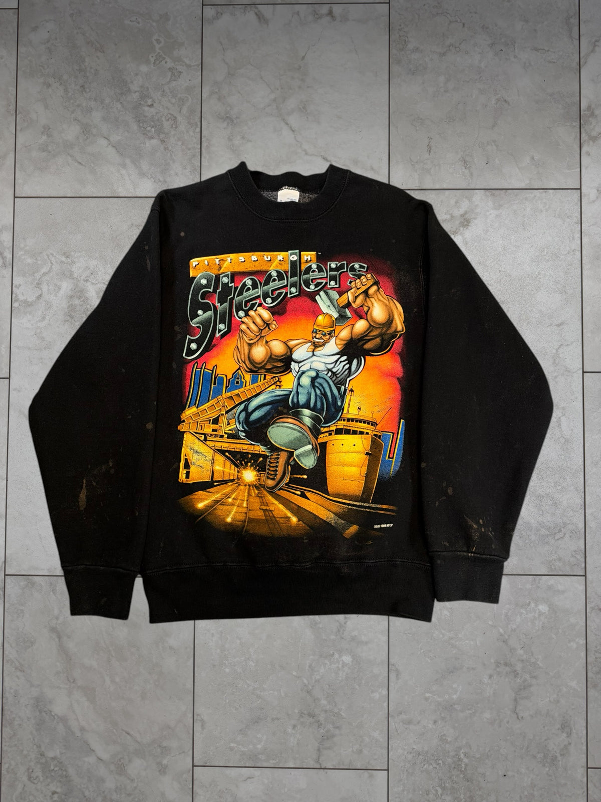 (M) 1994 Steelers Super Hero Salem Crewneck