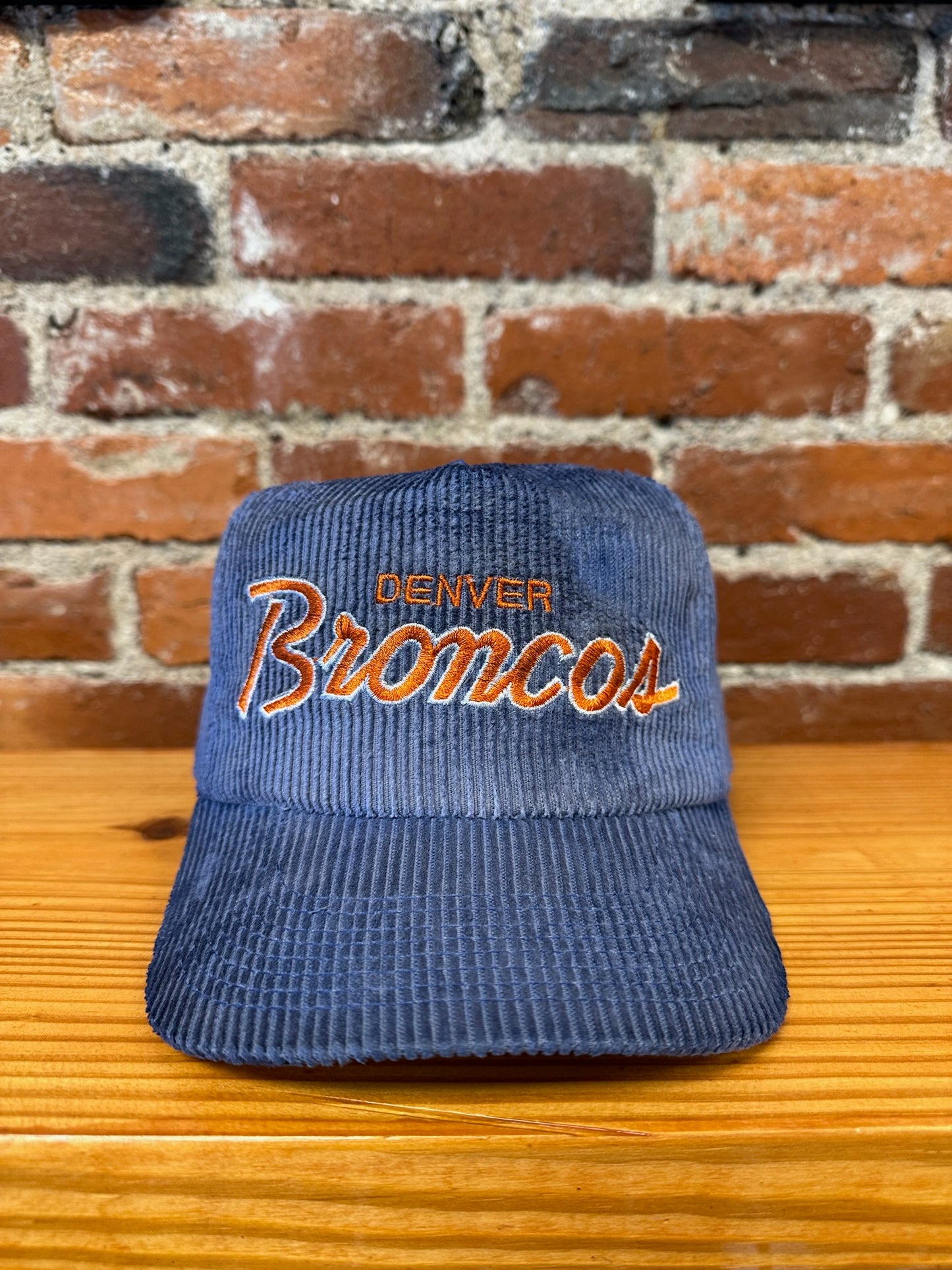 Vintage Denver Broncos Double Line Script Corduroy Hat