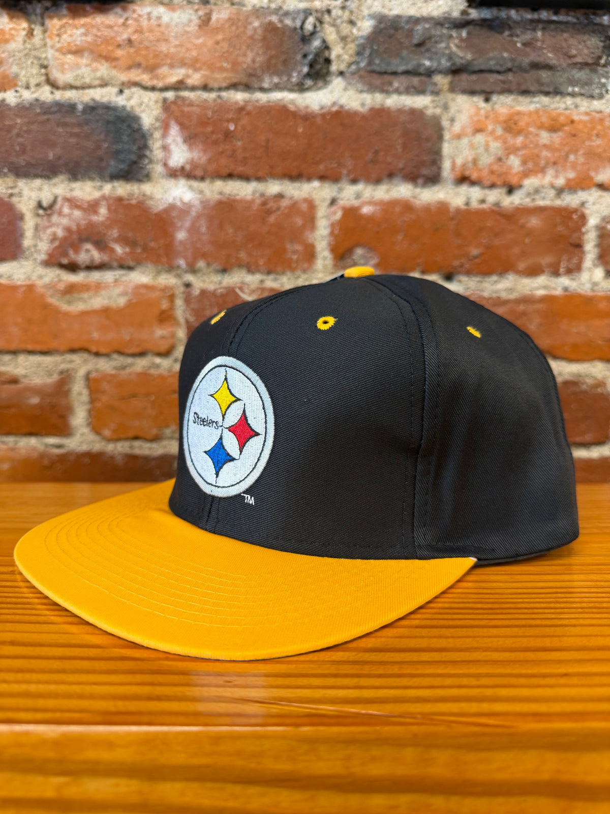 Vintage Steelers Double Embroidered Logo 7 Snapback Hat (Brand New)