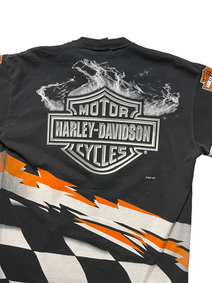 (L) 2001 Harley Davidson All Over Print Tee