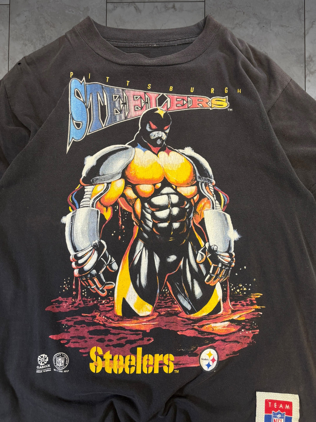 (S) 1998 Steelers NFL Mexico Super Hero Tee