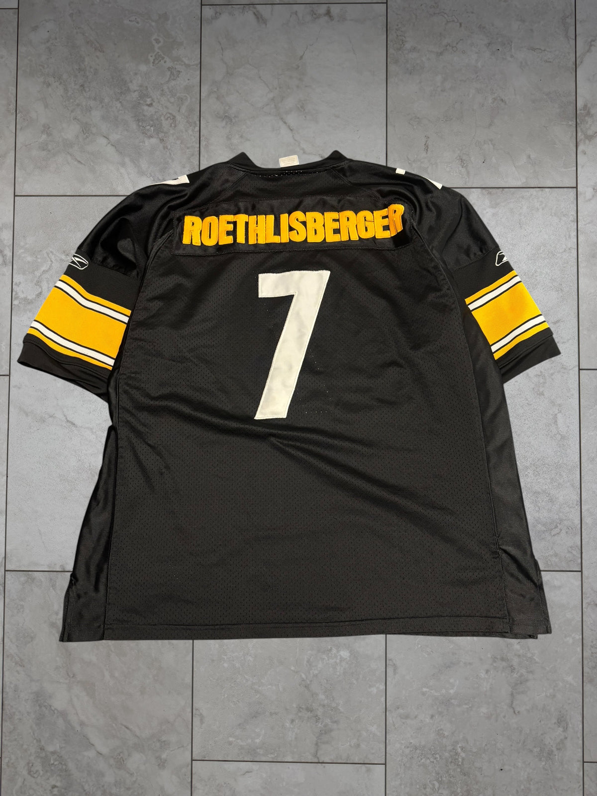 (XL / 54) Y2K Steelers Ben Roethlisberger Authentic Reebok Jersey #7