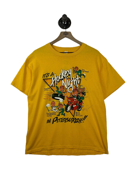 (M) 1989 Penguins Mike Lange Graphic Tee