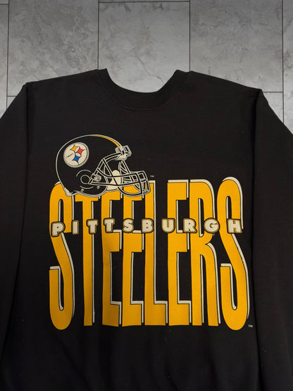 (M) Vintage 90's Steelers Big Text Graphic Crewneck