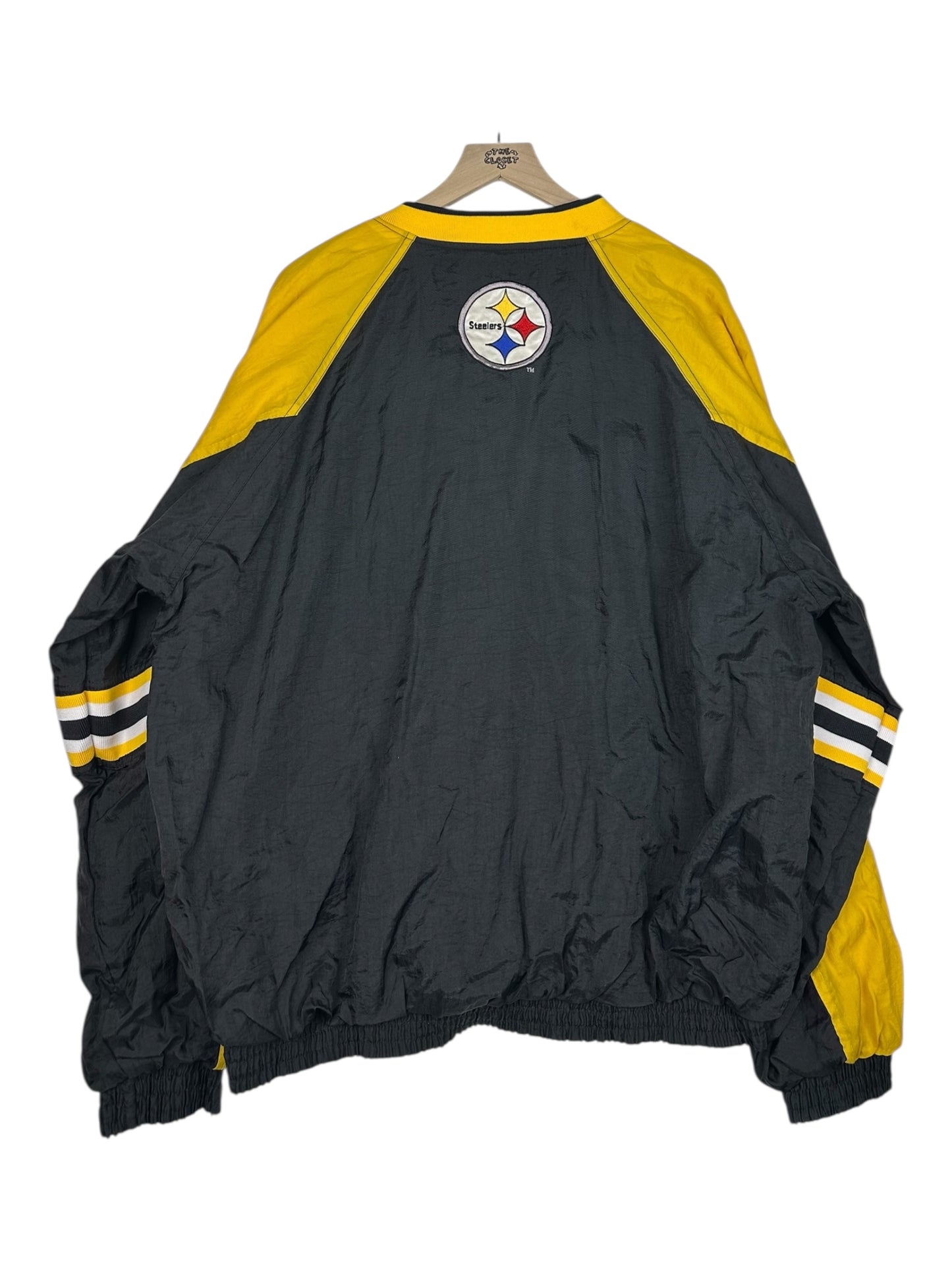 (L) Vintage Steelers Pro Player Pullover Windbreaker Jacket