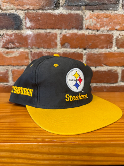 Vintage Steelers Triple Embroidered Team NFL Snapback Hat (Brand New)