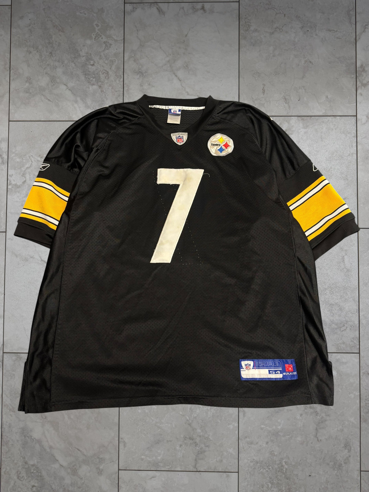 (XL / 54) Y2K Steelers Ben Roethlisberger Authentic Reebok Jersey #7