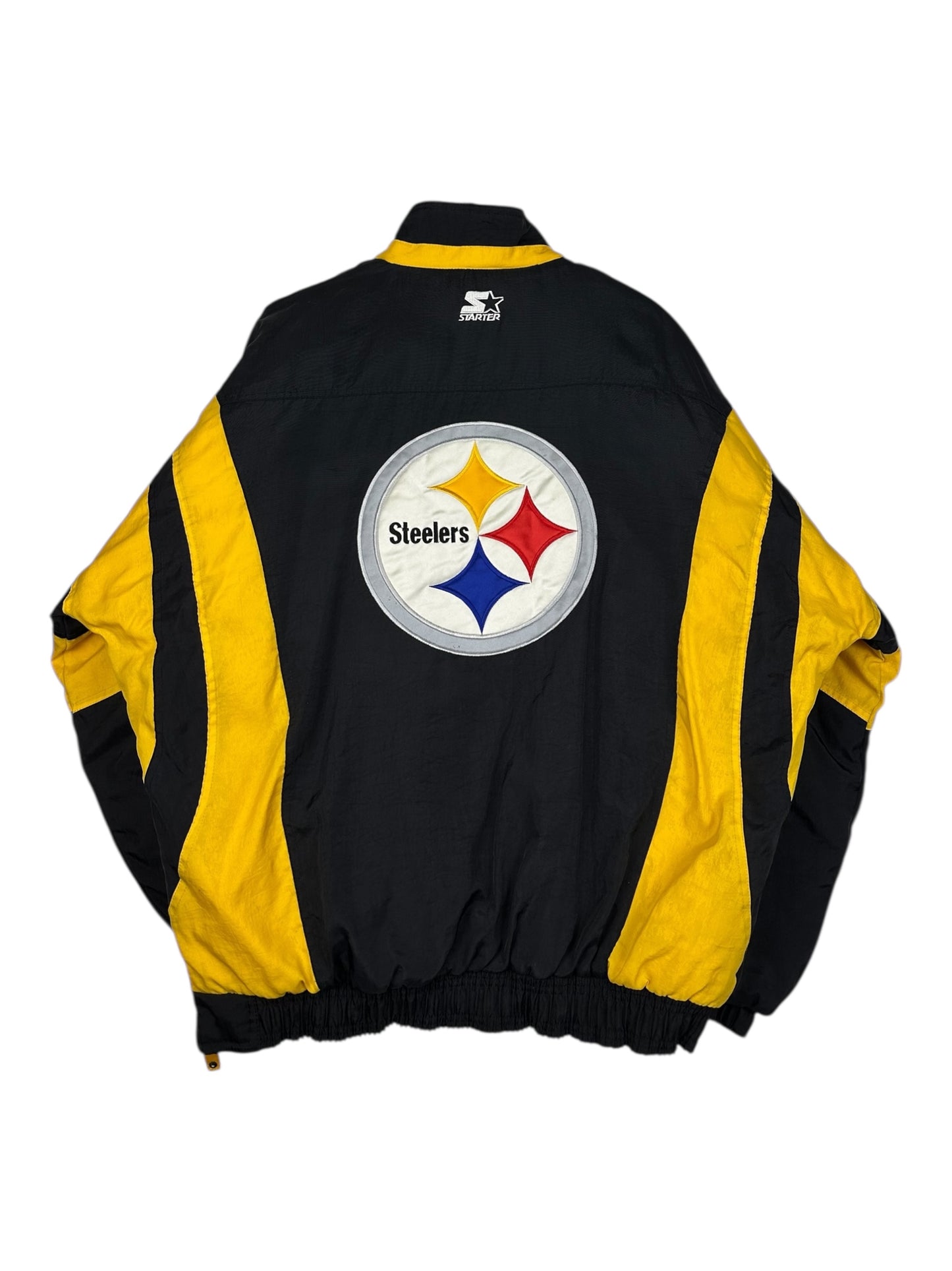 (XL) Vintage Steelers Starter Embroidered Kangaroo Puffer Jacket
