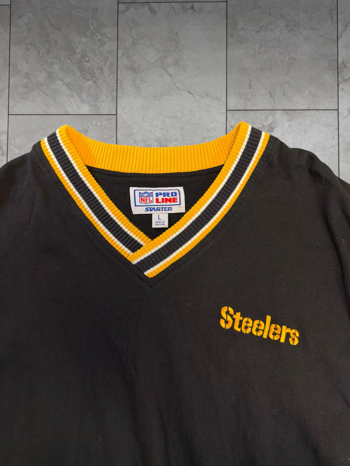 (L) Vintage 90's Steelers Sweater Vest