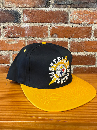 Vintage Steelers Splash Logo Team NFL Snapback Hat (Brand New)