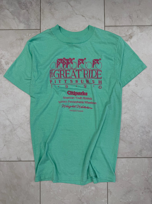 (M) 1990 The Great Ride Pittsburgh Bicycling Tour Graphic Tee