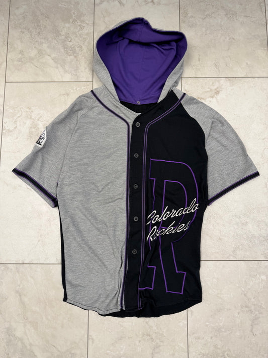 (M) Vintage 90’s Colorado Rockies Embroidered Hooded Jersey