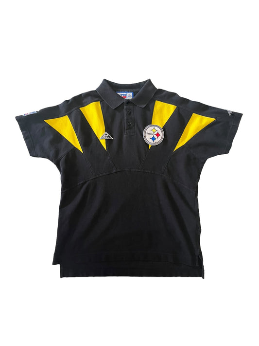 (S/M) Vintage Steelers Apex One Polo