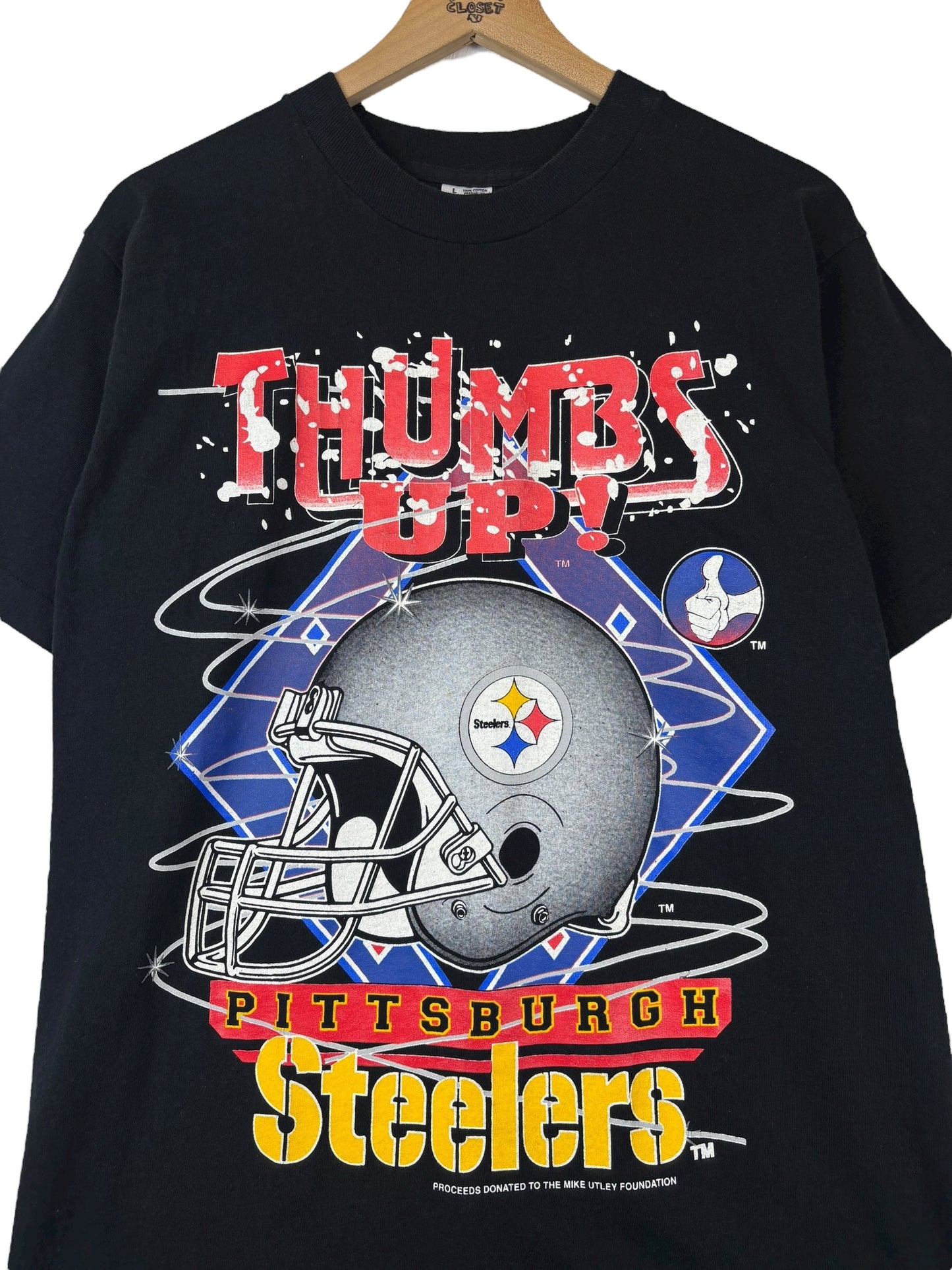 (S/M) Vintage Steelers Thumbs Up Graphic Tee