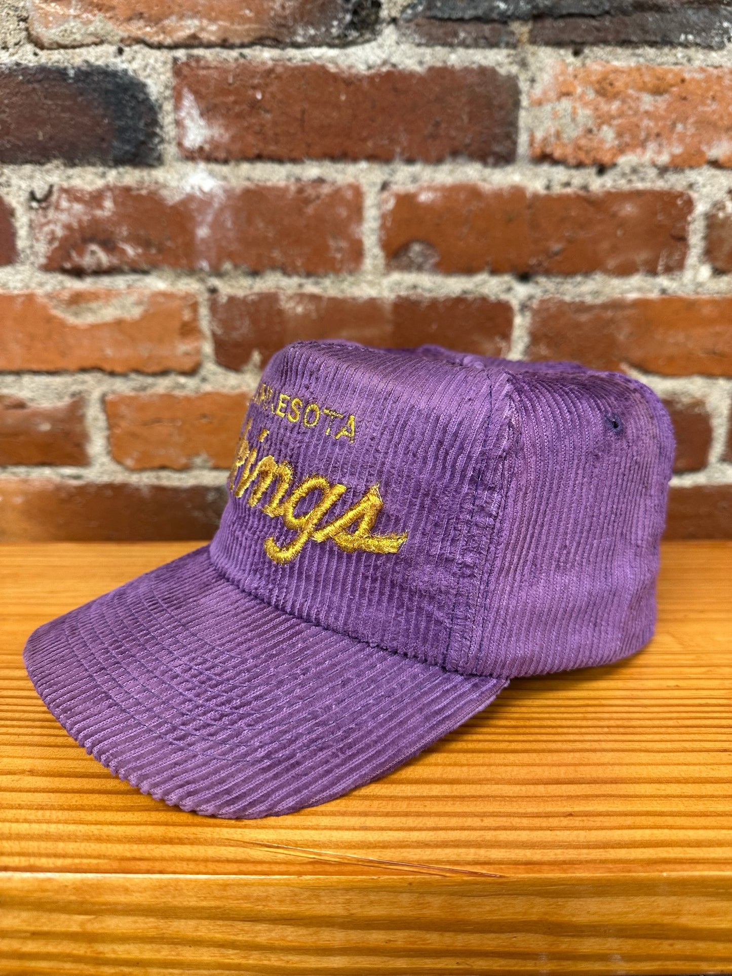 Vintage Minnesota Vikings Single Line Script Corduroy Hat