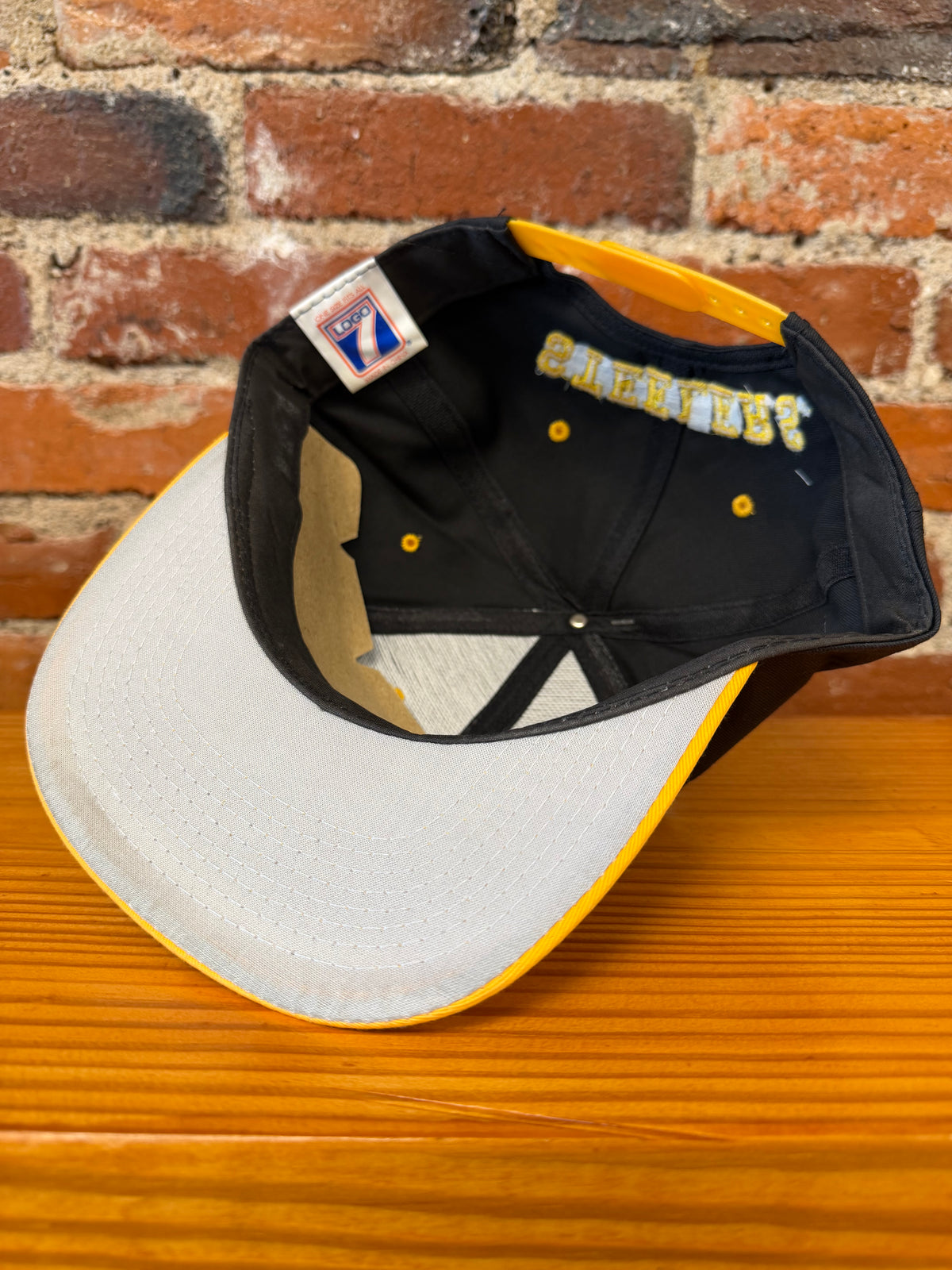 Vintage Steelers Double Embroidered Logo 7 Snapback Hat (Brand New)
