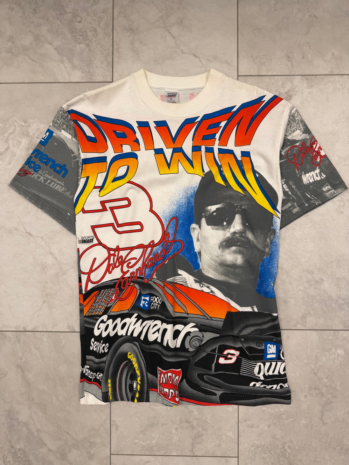 (M) Vintage 90’s Dale Earnhardt “Driven to Win” AOP Tee